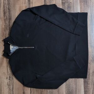 Burberry Brit 1/4 Zip Long Sleeve Pullover Size XL in Black 100% Pima Cotton